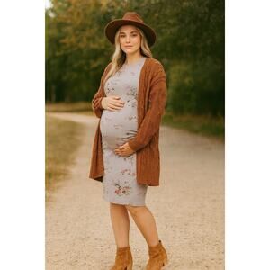 Monrow Maternity Midi Dress Small Floral Cottagecore Mama Boho Bump Fairy Fall